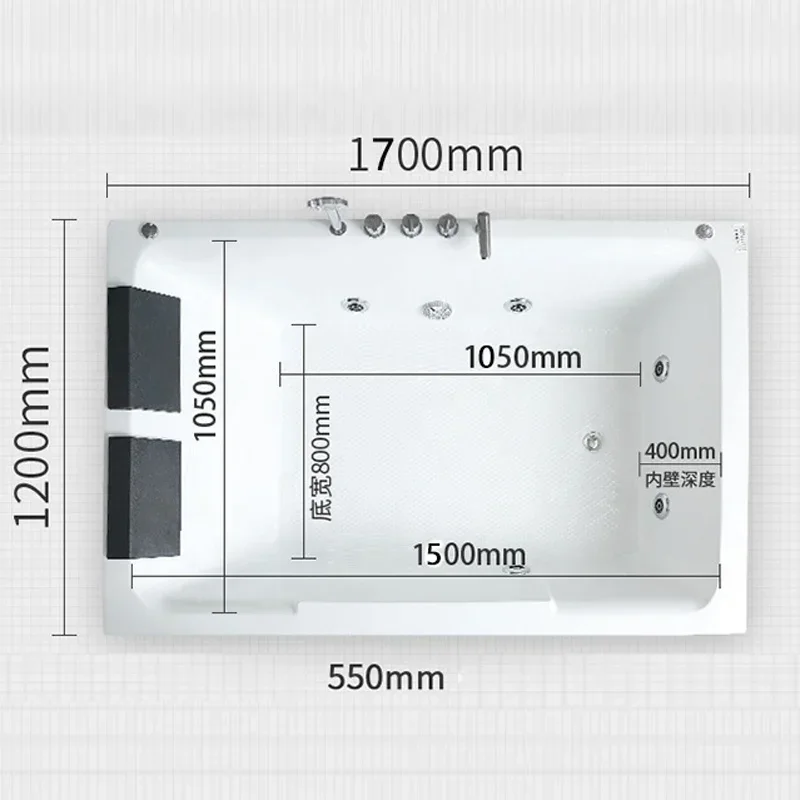 Комнатная массажная ванна акриловая автономная Jakuzi на 2 человека гидромассажная