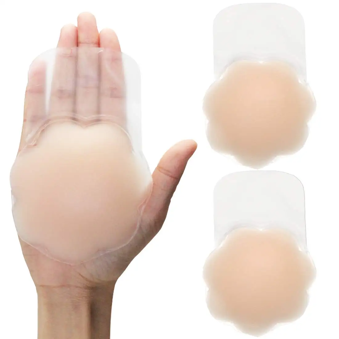 

A-D Cup Nipple Covers Breast Lift Pasties Plus Size Silicone Reusable Large Sticky Nipple Pasties For Women