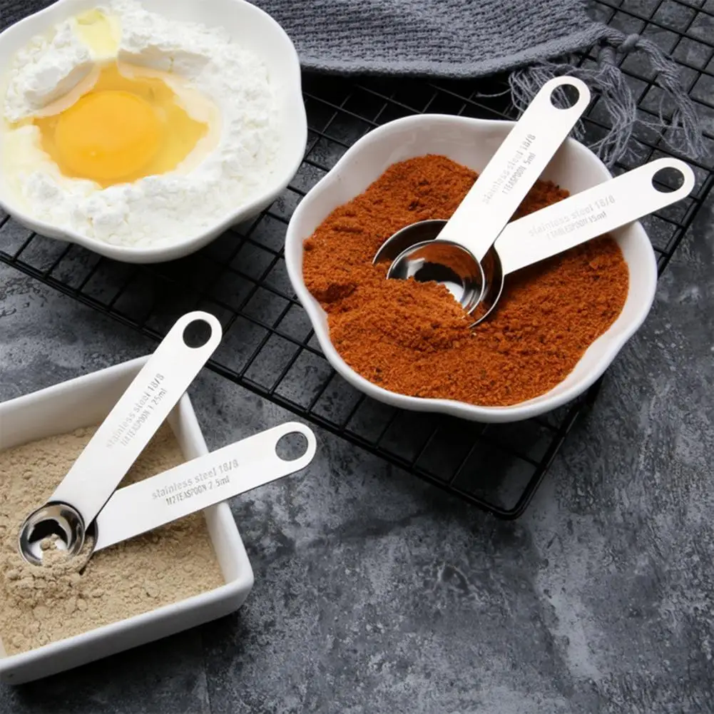 

Measuring Spoon Polished Surface Rustproof Corrosion Resistant Food Grade with Scale Mark Powder Measuring Tablespoon Kitchen