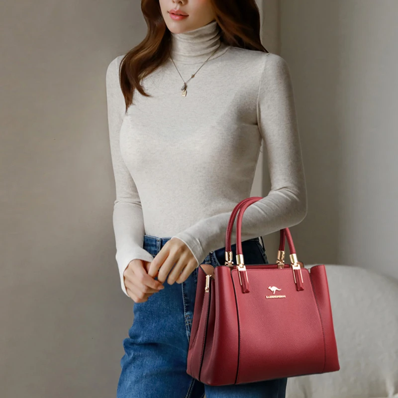 2022 Luxury Women Designer 3 Layers Shoulder Crossbody Sac Ladies Large Capacity Leather Handbags Shopper Brand Messenger Totes
