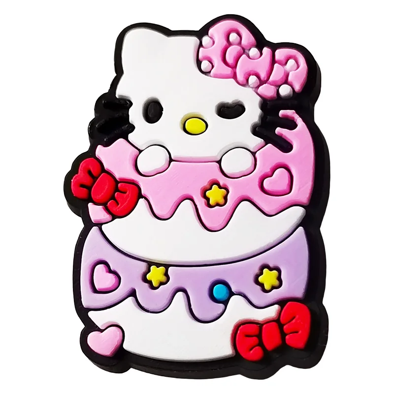 Aoger 23pcs/set Cartoon Hello Kitty series Shoe Charms Croc Charms Stitzer Mickey Donald Duck Strawberry Bear Shoe Decoration PV