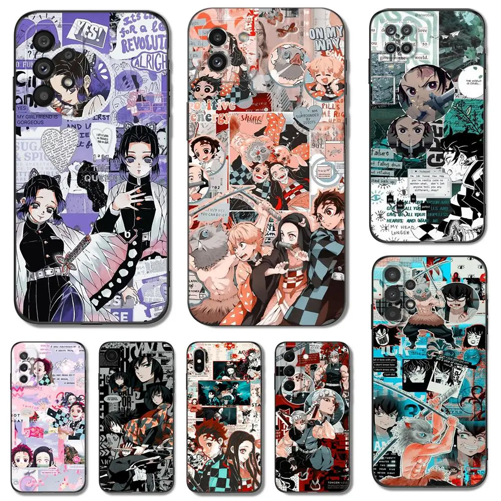 

Black tpu Case For Samsung galaxy S23 S22 S20 S21 FE PLUS ultra+S10 E lite cover demon slayer
