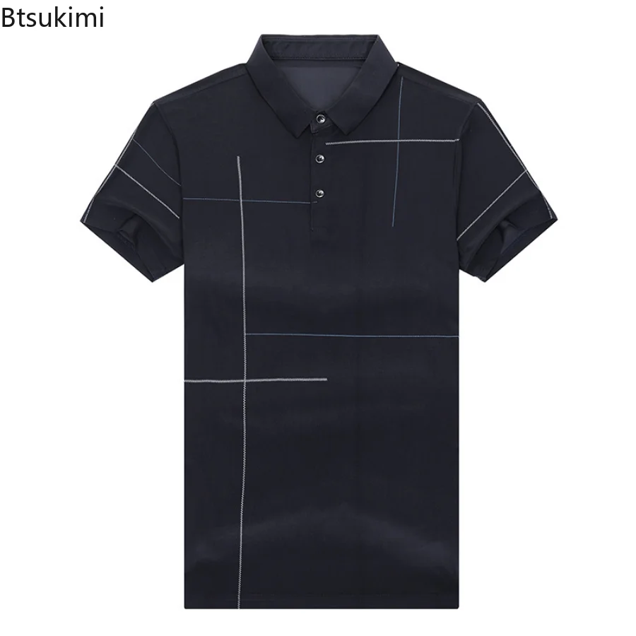 New2023 Men's Summer Polo Shirts Short Sleeves Formal Business Casual Men's T-Shirts Fashion Printing Slim Fit Short Sleeve Tops