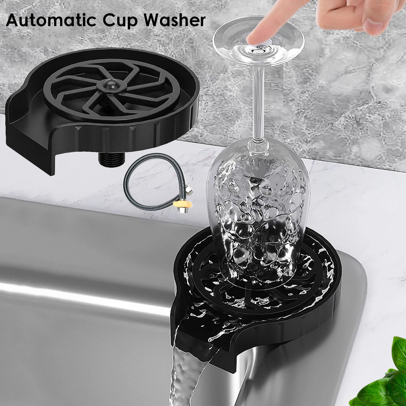 

Kitchen Sink Rinser Automatic Glass Cup Washer High Pressure Bar Kitchen Beer Milk Tea Cup Cleaner Accessories Wash Cup Tool