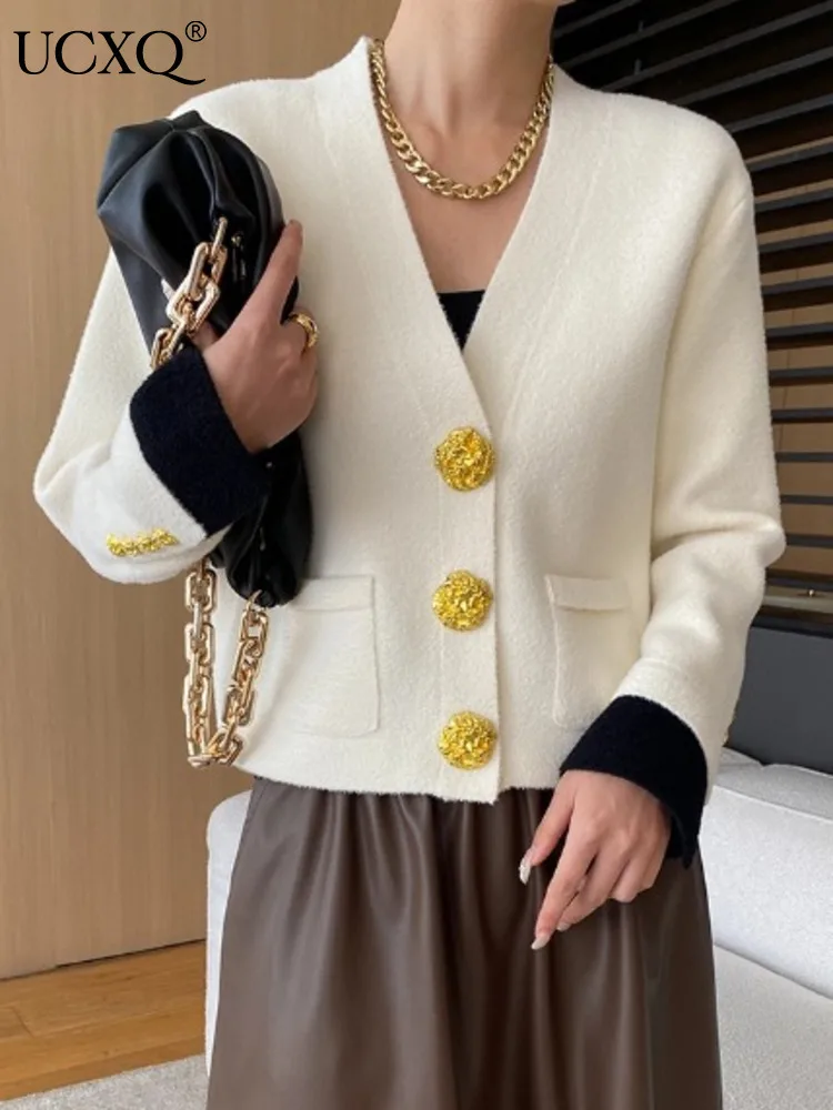 Модний повсякденний трикотаж UCXQ унікальний європейський стиль золота пряжка