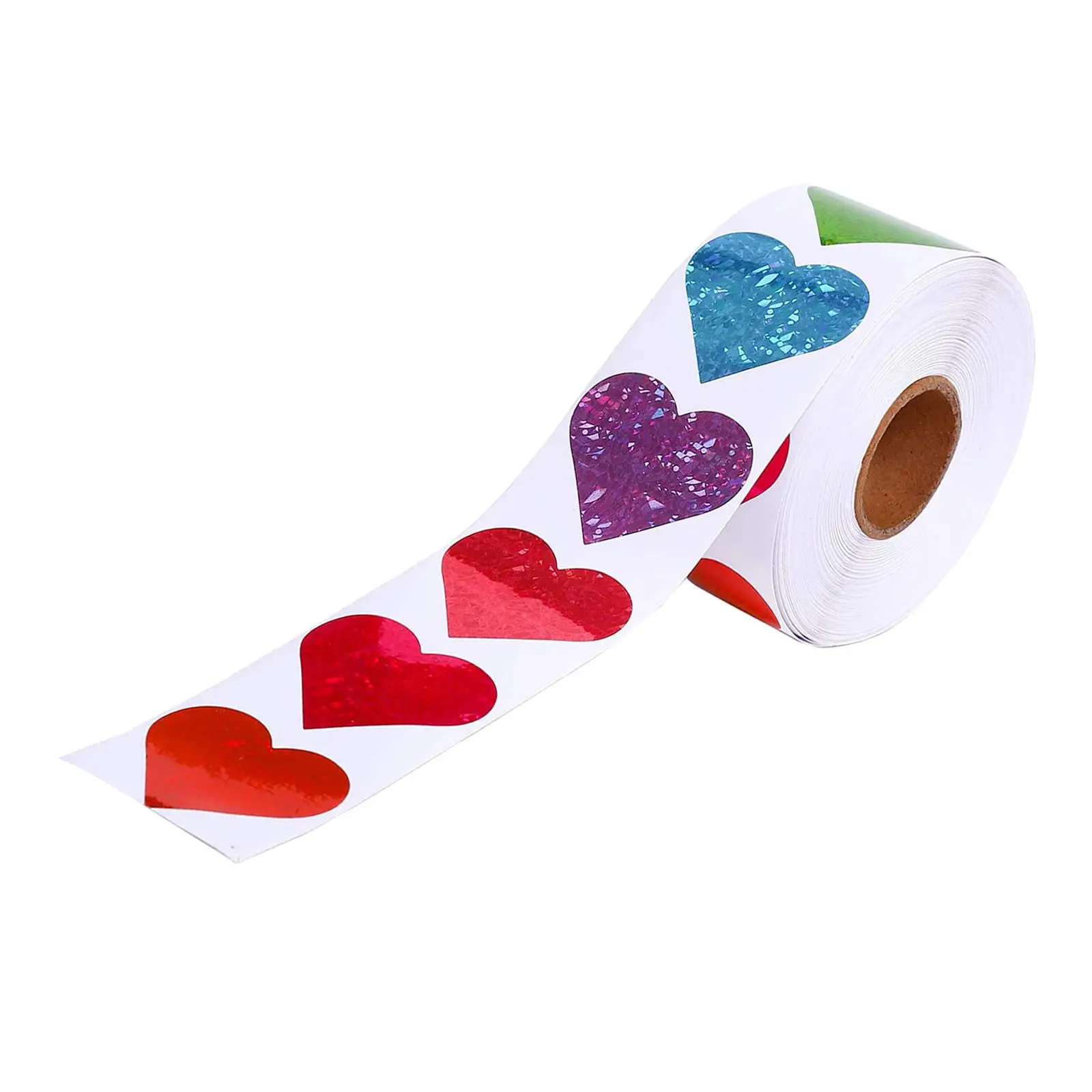

Heart Shape Stickers, Colorful Decorative Candy Dragee Bag Sealing Labels, 500 Stickers per Roll
