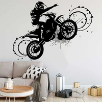 motocross wall sticker stunt athletic show rally boy teen room garage door decorated vinyl decal mural mt14