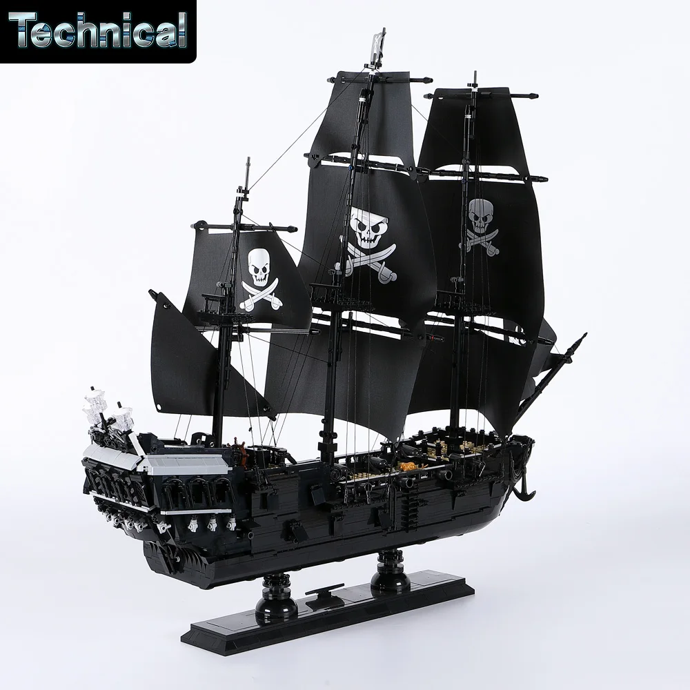 DK6001 Creative Ideas Pirate Ship Black Pearl Queen Anne's Revenge Sailboat Caribbeans 3694pcs Moc Brick Model Building Blocks