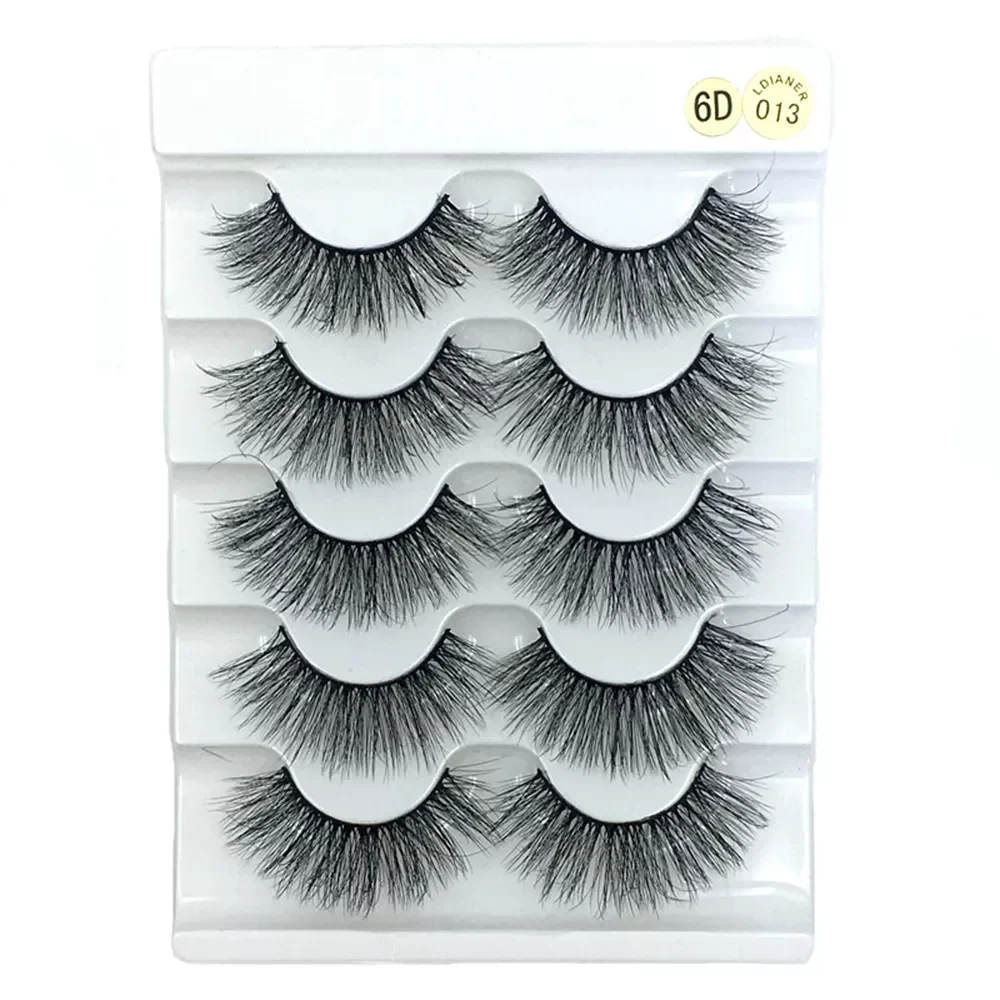 

2023NEW Pairs 6D Faux Mink Hair False Eyelashes Natural Long Wispies Lashes Handmade Cruelty-free Criss-cross Eyelashes Makeup T