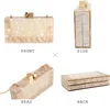 Contrast Color Acrylic Box Bags Hard Surface Women Elegant Shoulder Bags Rectangle Clutches Wedding Fashion Party Purse 4