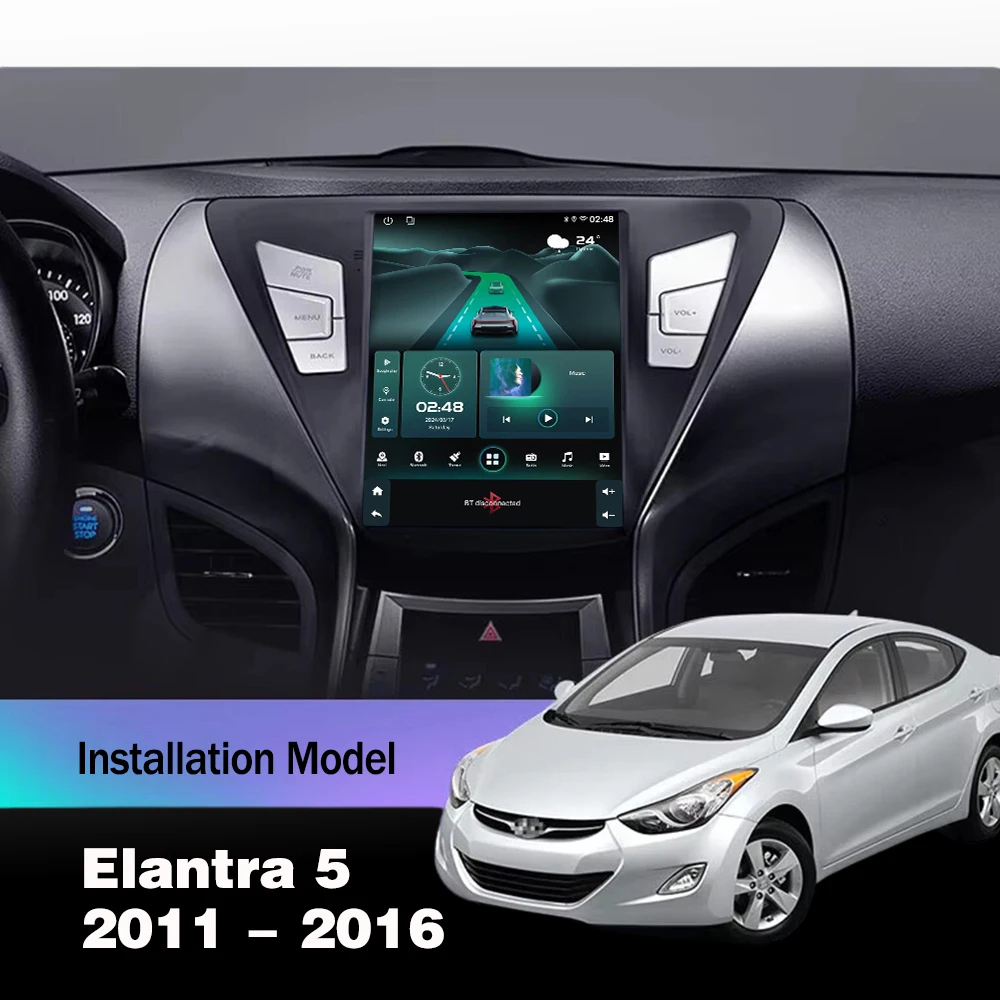 Автомобильный радиоплеер Android 14 для Hyundai Elantra 5 JK GD MD UD 2011-2015 2016 навигация GPS