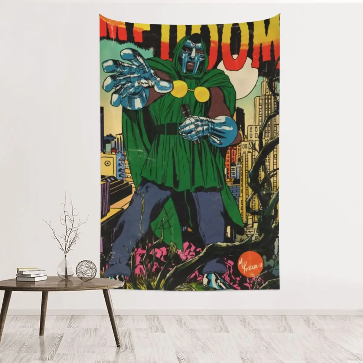 

Mf Doom Madlib Dooms Sing In The City Tapestry Wall Hanging Hippie Wall Tapestry Madvillain INS Decoration Wall Decor Wall Cloth