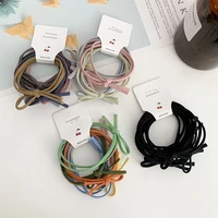 12piecesset hair ties bow tie knot hair band candy color hair tie hair base rope rubber band lady women hair accessories