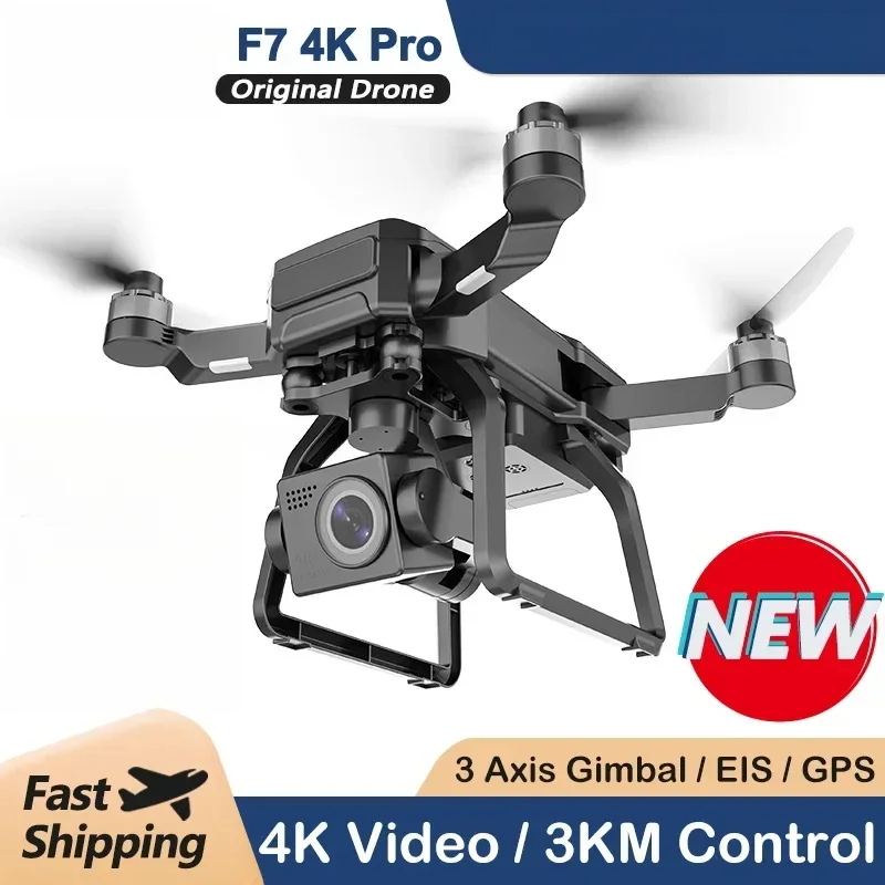 

Professional Brushless Quadcopter F7 4K PRO Camera Drone GPS HD 5G WiFi FPV 3KM 3 Axis Gimbal EIS With Cam RC Foldable Dron