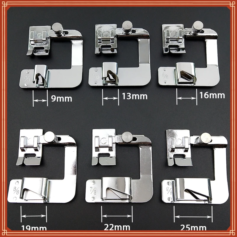 

New in 13 19 22mm Domestic Sewing Machine Foot Presser Foot Rolled Hem Feet For Brother Singer Sew Accessories envio gratis tool