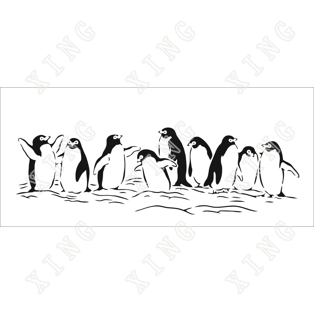 

2022 New Hot Sale Penguins Slimline Layering Stencils Reusable Craft Embossing Mold Diy Paper Card Drawing Scrapbooking Coloring