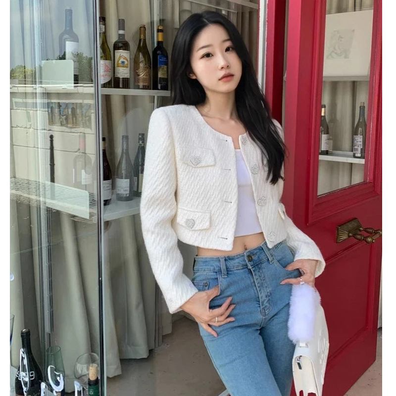 High Sense белая элегантная светская изящная верхняя одежда для женщин осень 2023 новый