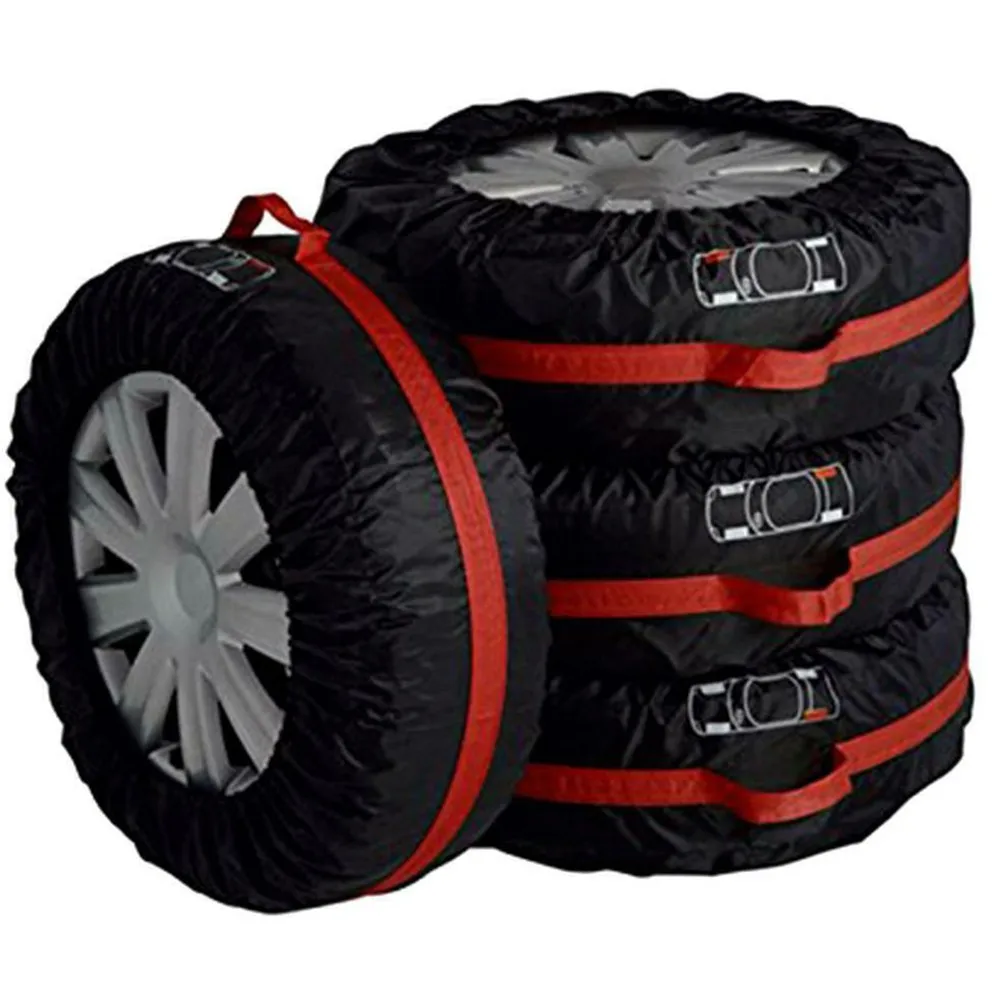 

1pc/4pcs Universal Car Spare Tire Wheel Protection Cover Storage Bag Tote Diameter 80cm L Fit For 16-20 Inch Tire Parts Covers