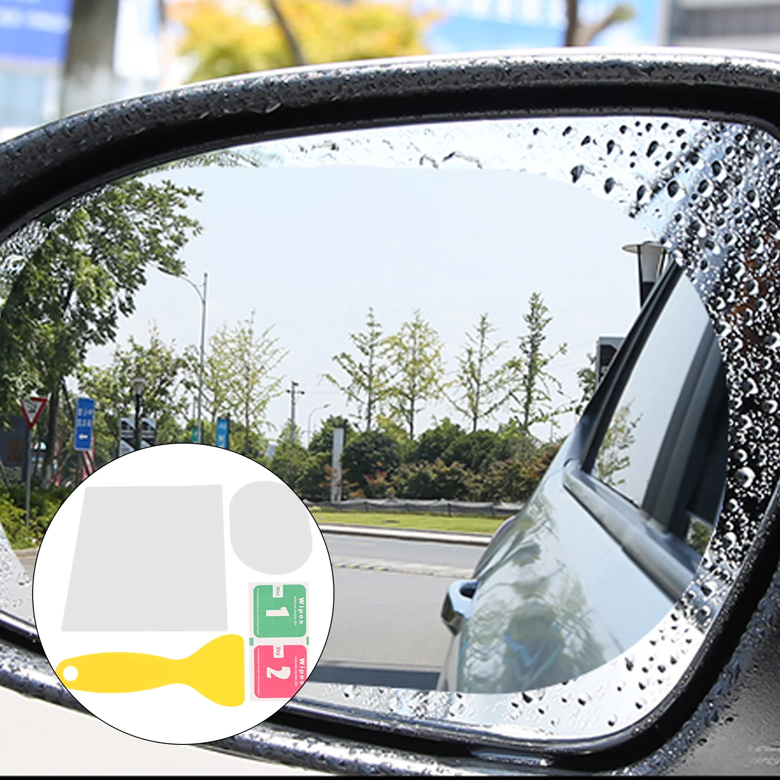 

2 Pairs Car Protector Film Rear View Rainproof Hydrophobic Rearview Mirror Side Guard Guards for Windows