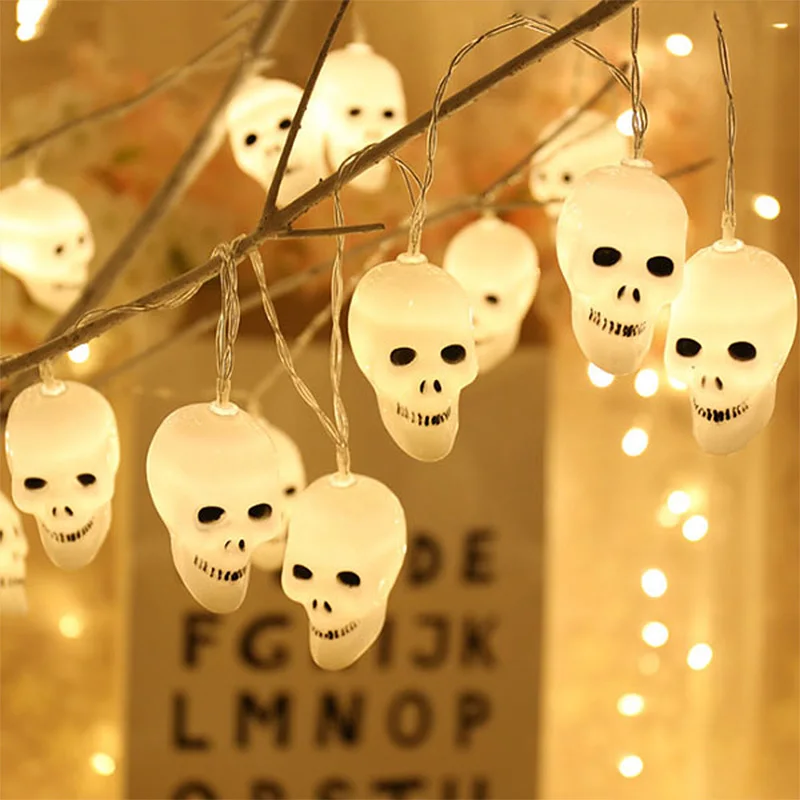 

Halloween Pumpkin Spider Bat Skull String Lights Lamp Halloween Decoration DIY Hanging HorrorFor Home Party Supplies 10LED