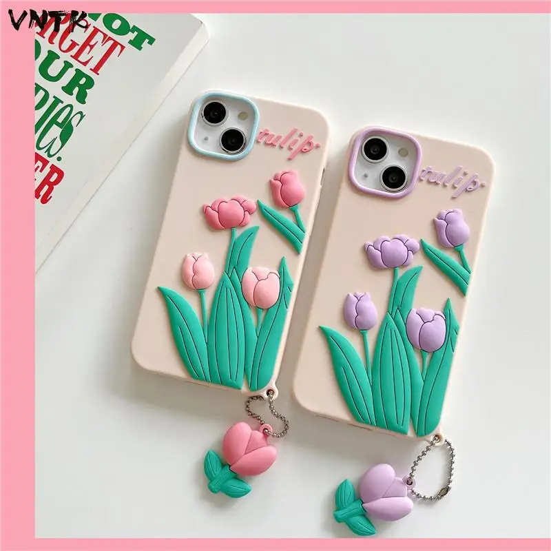 

Cute Silicone Eugene Flowers With Ornaments Girl Soft Case For Iphone 11 12 13 Pro Max 7 8 Plus Xr X Xs Anti-drop Cover Fundas