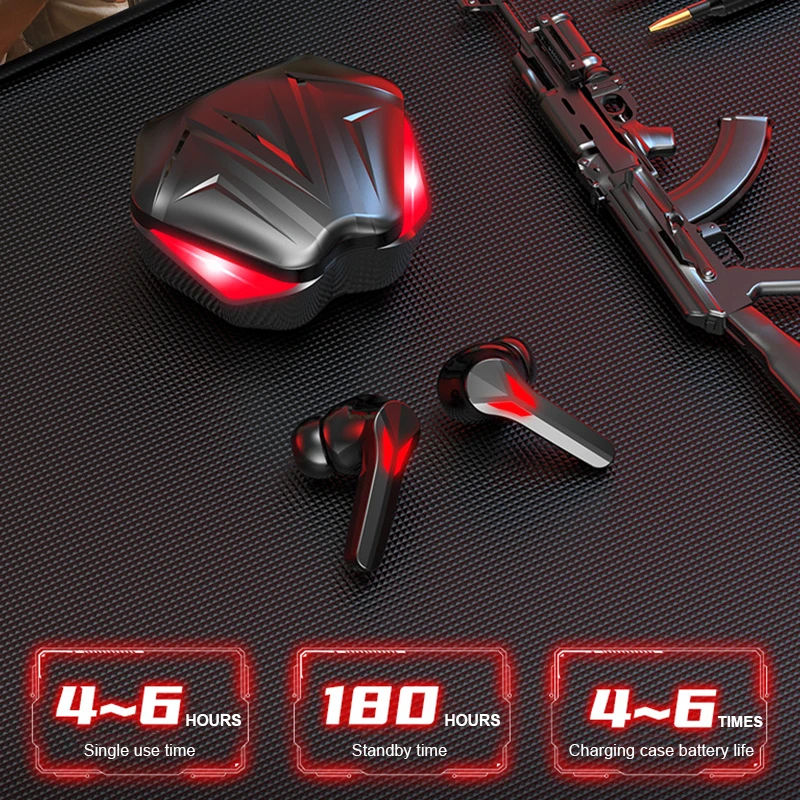 Фото Игровые наушники TWS, Беспроводная Bluetooth-гарнитура с цифровым дисплеем, наушники-вкладыши с низкой задержкой и шумоподавлением, наушники-вкл... №5