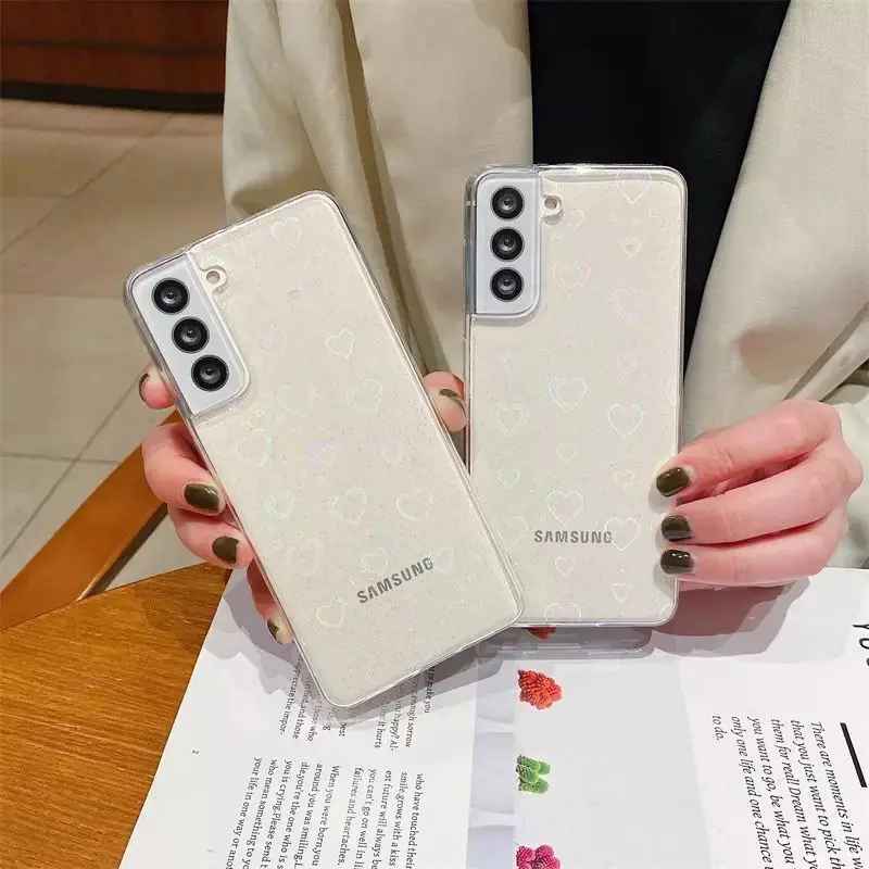 Чехол для телефона Laser Love heart Samsung Galaxy S20 S21 S22 Note20 Plus Ultra FE Lite A12 A21s A31 A32 4G 5G A50 A51 A52 A71 A72 -