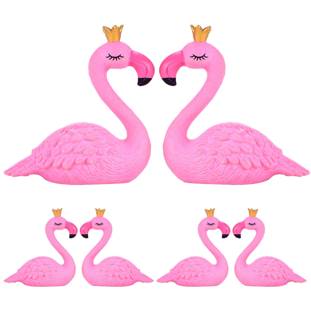 

Мини фигурки фламинго, 6 шт., миниатюрные украшения для сада