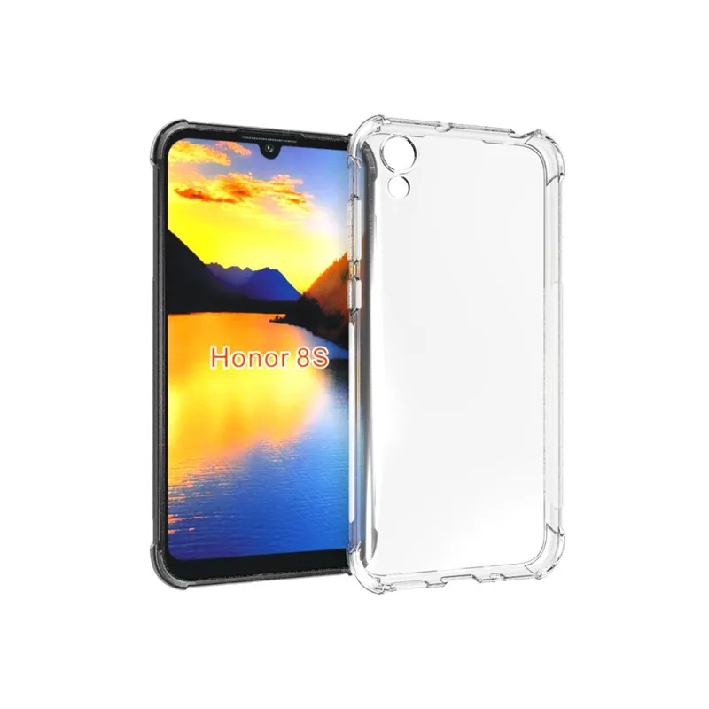 

Чехол для Honor 8S мобильный телефон прозрачный полноразмерный Мягкий защитный чехол из ТПУ с четырьмя углами и защитой от падения