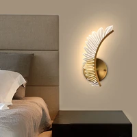nordic modern art bedside feather wall lamp light luxury living room aisle model room background wall decoration wall lamp lamp