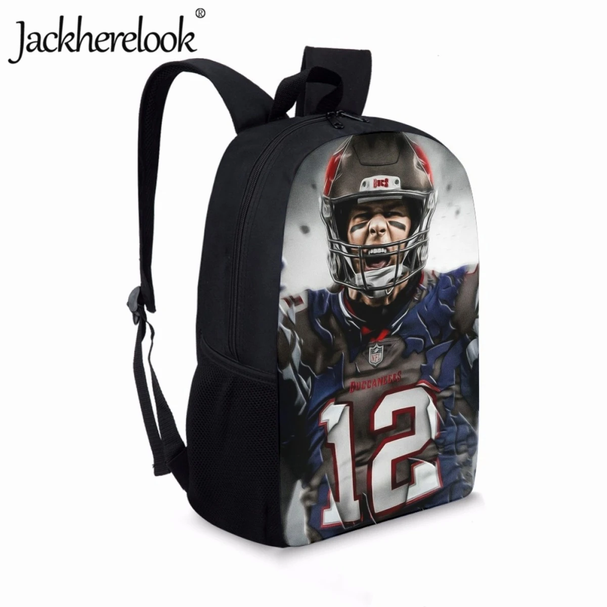 Jackherelook Travel Backpack Print American Footballs Daily School Bag Children Back to School Rugby Book Bags Boys Laptop Bag