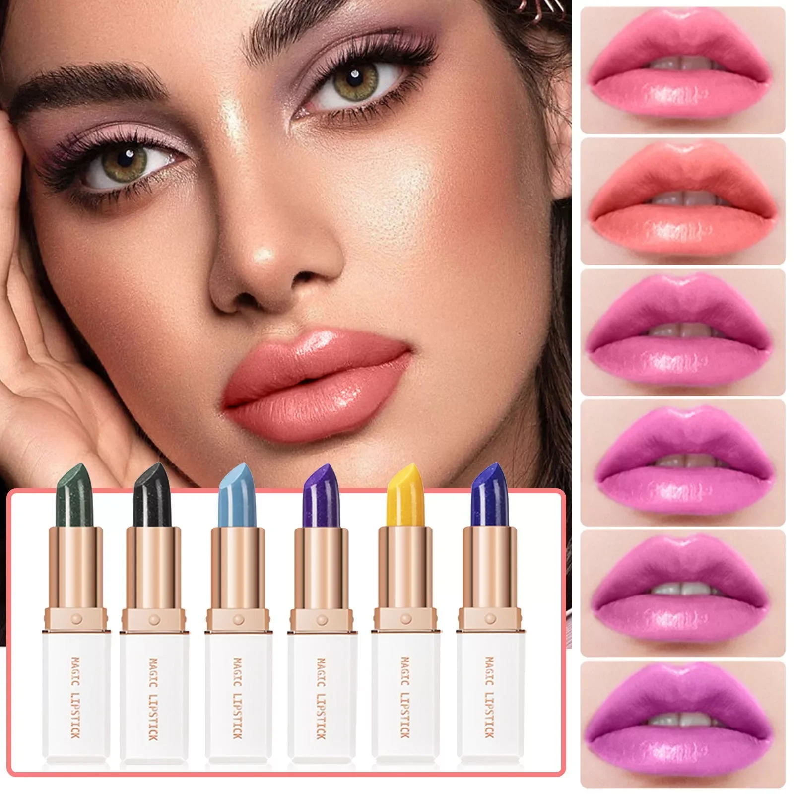 

NEW2023 Baby Lip Kit Glitter Chip Stick Set 6 Color Changing Nourishing Lipstick Set Lasting Moisturizing Non Girl Gift Sets for