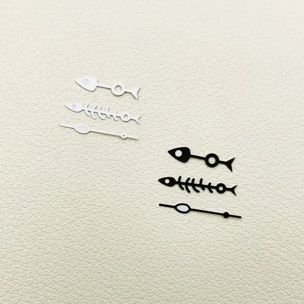 Modified watch hand, personalized fish bone pointer, three-pin, green luminous, suitable for NH35/NH36/4R/7S movement