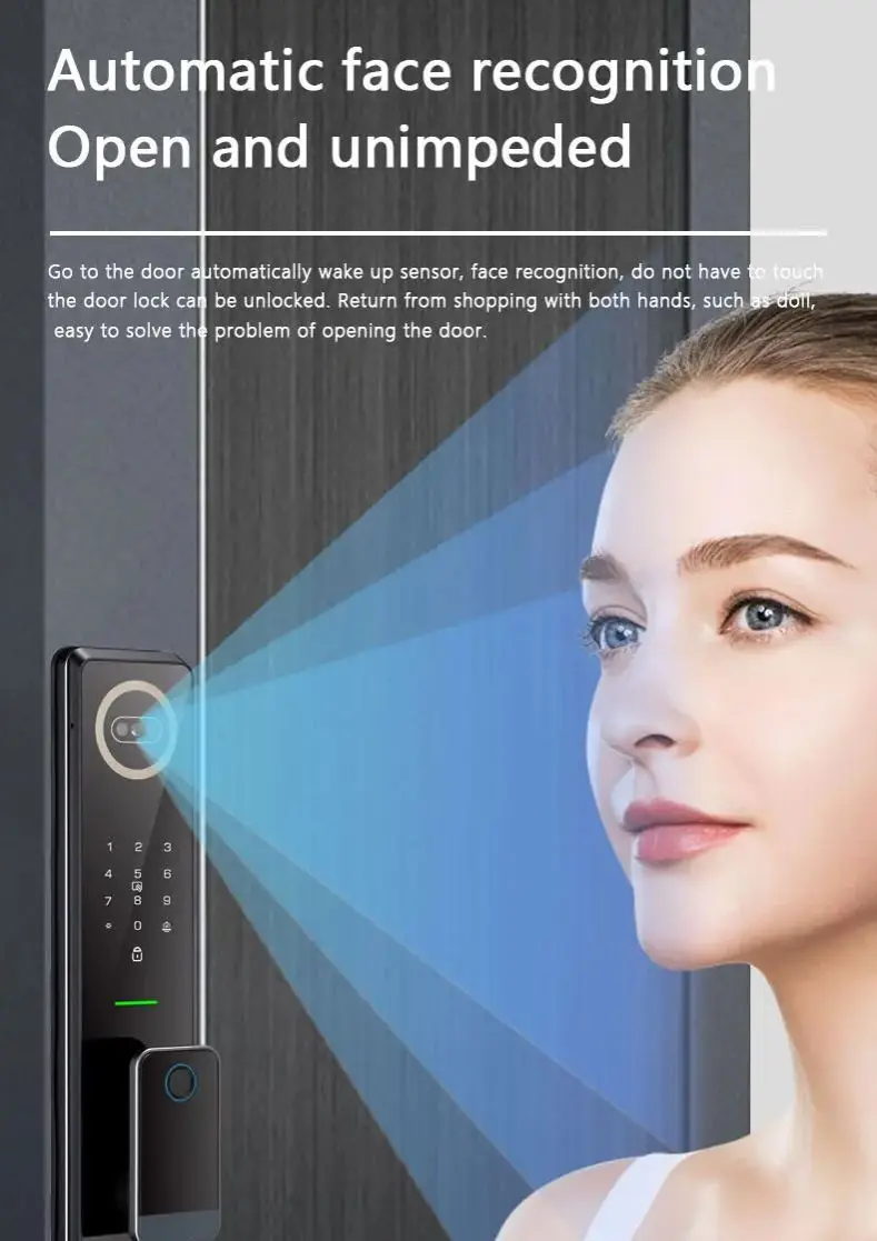 3D-распознавание лиц SmartDoorLock подключенная к Wi-Fi домашняя безопасность с камерой и
