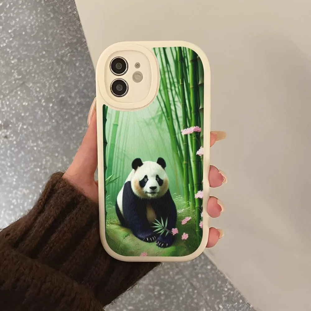 Чехол для телефона из жесткой кожи с китайским медведем и пандой iPhone 14 13 12 Mini 11 Pro