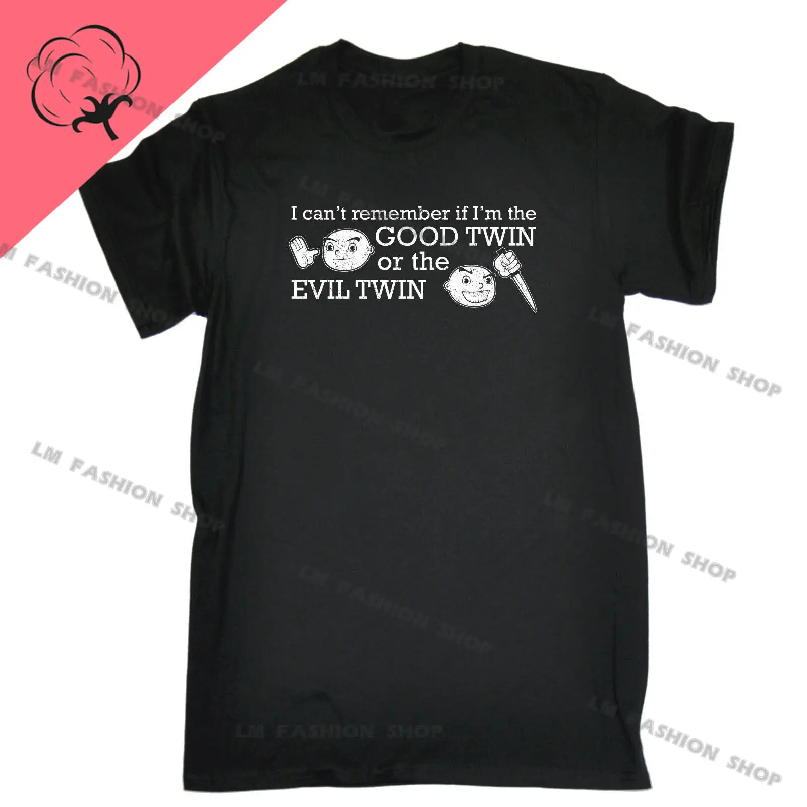 Мужская хлопковая футболка с принтом Good or Evil