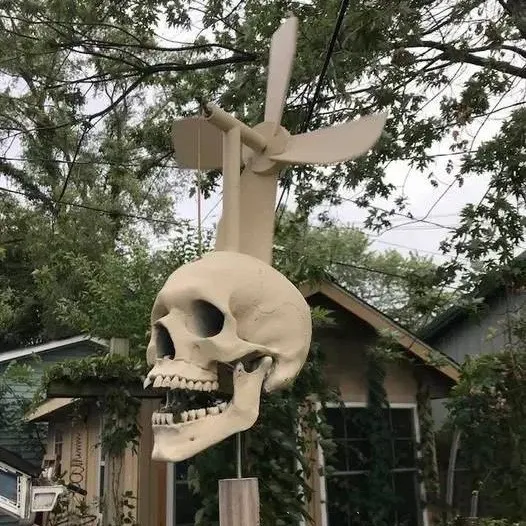 

Halloween Skull Whirligig Wind Spinner Outdoor Garden Skeleton Head Windmill Spinner Halloween Yard Skull Ornament Home Decor