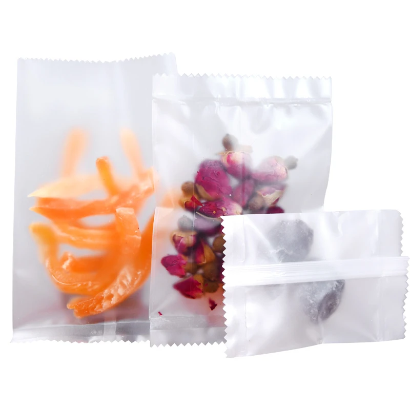

Big Size 50 PCS Lower Seal And Back Seal Heat Sealing Bag Middle Sealed Flat Scented tea Bag Cookie Pouch Frosted Clear