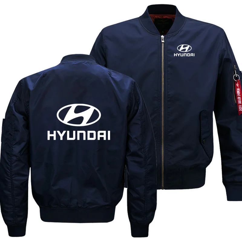 

Mens Flying jacket Wintter Warm Slim Fit Fly Pilot jacket men Hyundai Car Logo Print Sweatshirt Hip Hop Harajuku Clothing
