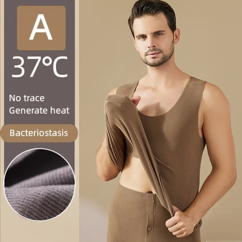 

Зимнее мужское термобелье Премиум-Качества из Натурального мягкого хлопка с флисовой подкладкой теплые панели кальсоны Термоодежда пижам...