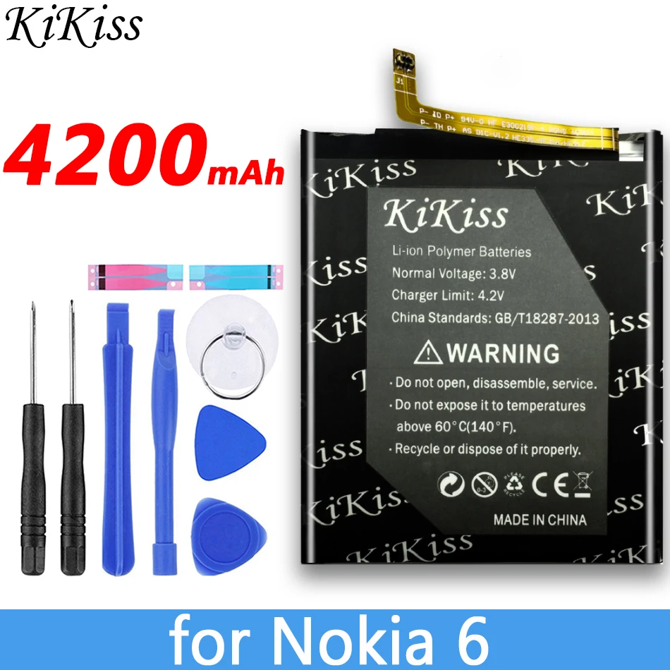 

KiKiss HE316 4200mAh For Nokia 6 nokia6 N6 TA-1000 TA-1003 TA-1021 TA-1025 TA-1033 TA-1039 Smart Mobile Phone Battery