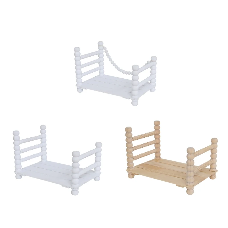 

67JC Infant Photo Props DIY Photo Cot Bed Photostudio Posing Furniture Baby Shower Monthly Celebration Photoshoot Decoration