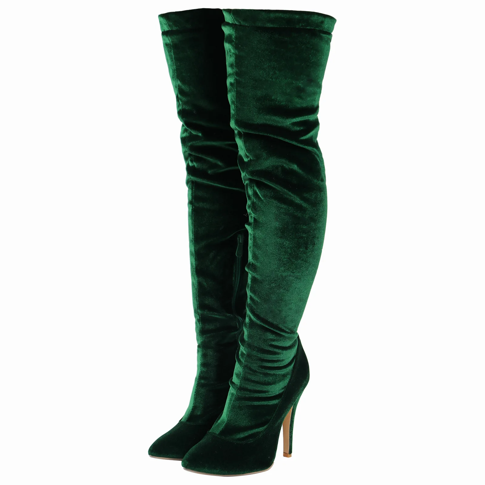 

Green suede stiletto super high heel women over the knee women's boots socks boots sexy 2022 new women's boots