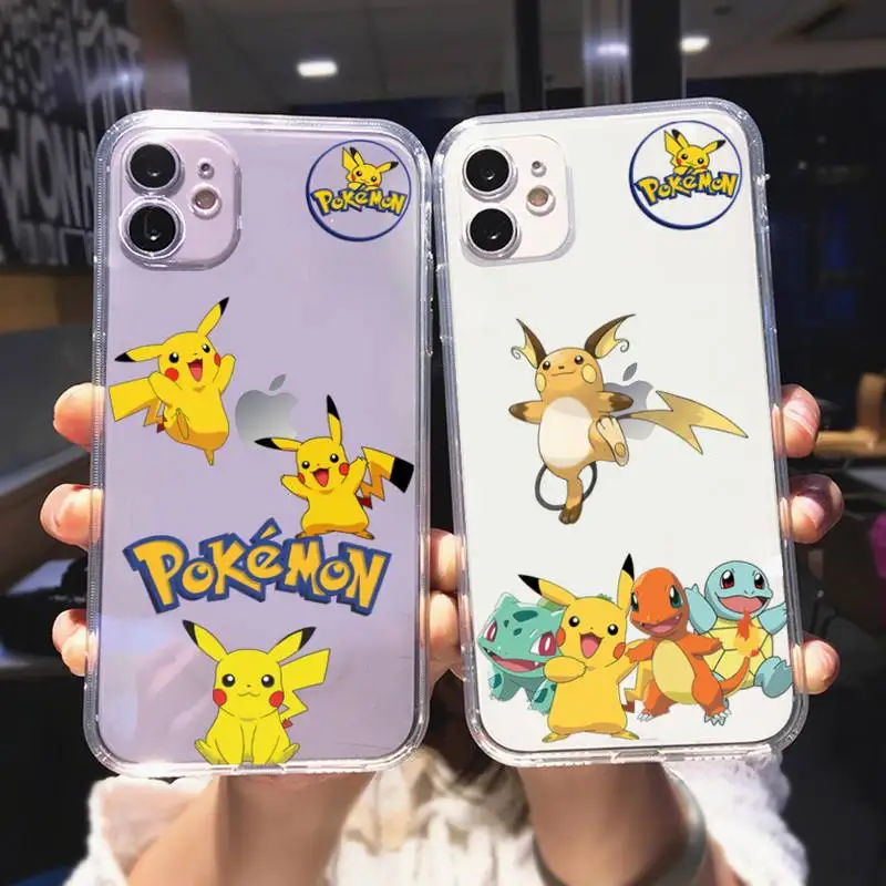 Чехол для телефона P-Pokemons-Mimikyus-Pikachus для iPhone 11 12 Mini 13 14 Pro XS Max X 8 7 6s Plus 5 SE XR, прозрачный чехол