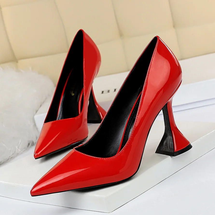 

BIGTREE Shoes New Patent Leather Woman Pumps Fashion Women Shoes Banquet Shoes High Heels Spring Heeled Shoes Female Heels 2022