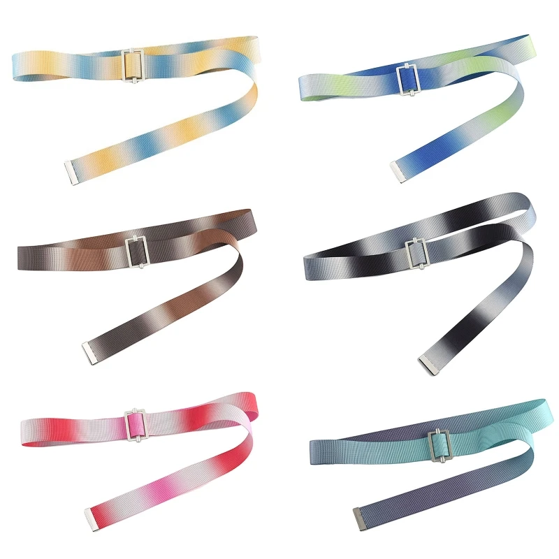 

Canvas Waistband Canvas Belt Jeans Belt Women Rainbow Dress Decorative Belt