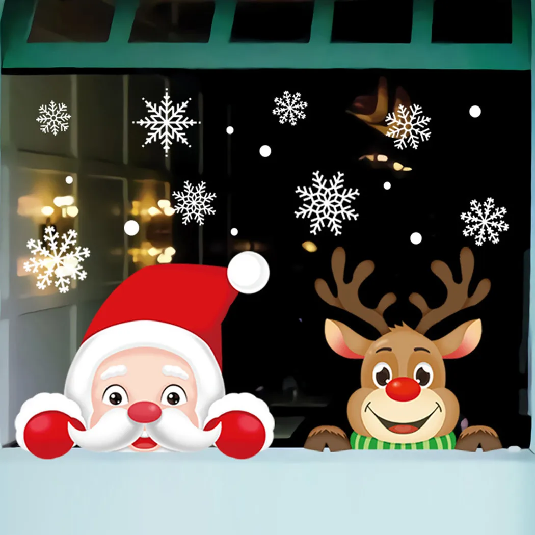 

Christmas Window Stickers Merry Christmas Decorations For Home Christmas Wall Sticker Kids Room New Year Decoration 2023
