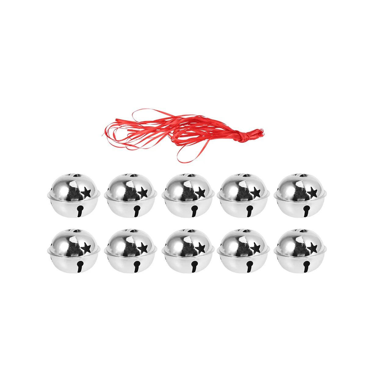 

Christmas Bells Craft Bells: 11Pcs Christmas Bells with Hanging Cord Star Pattern for Xmas Tree Wreath Christmas Party Holiday