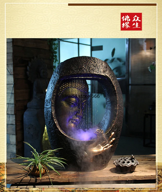 Modern Chinese Rulai Amitabha Buddha like flowing water ornament