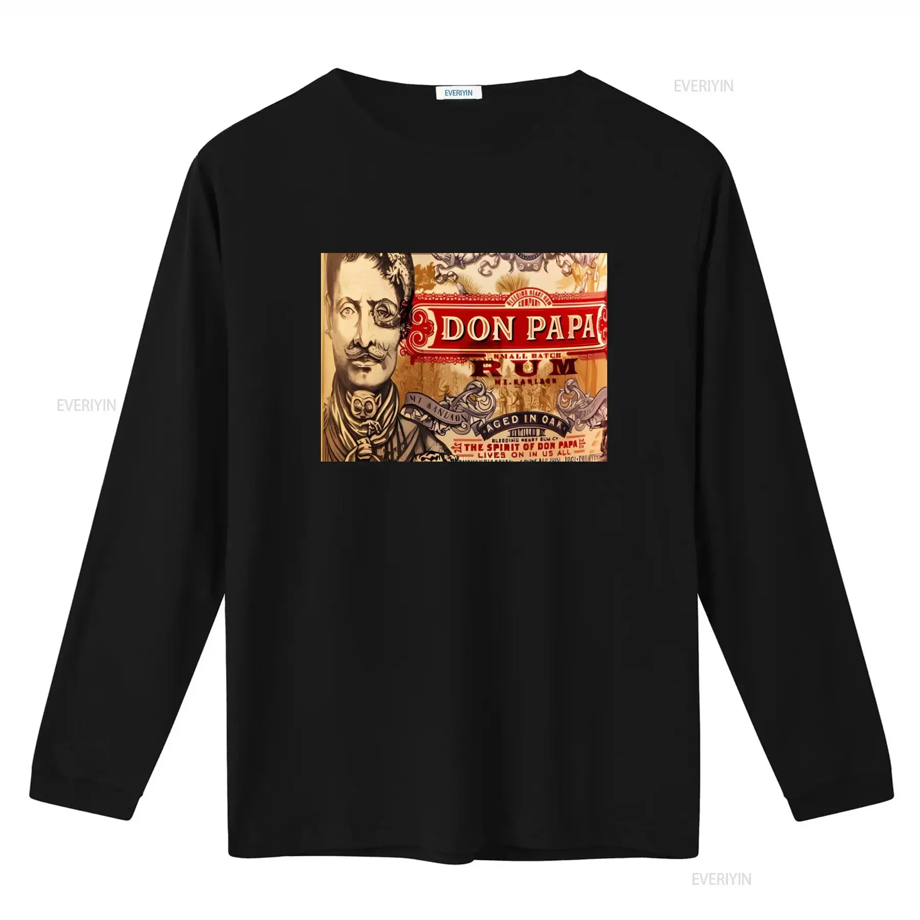 Фото Футболка Don Papa Rum Classic Logo в винтажном стиле для мужчин, мягкая стильная футболка с эффектом потертости для повседневной носки, homme №2